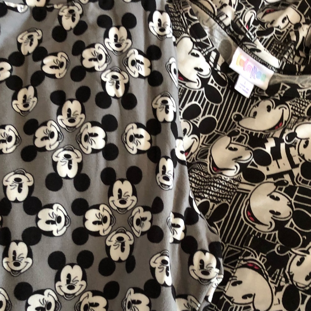 Lularoe Mickey T&C leggings and Carly